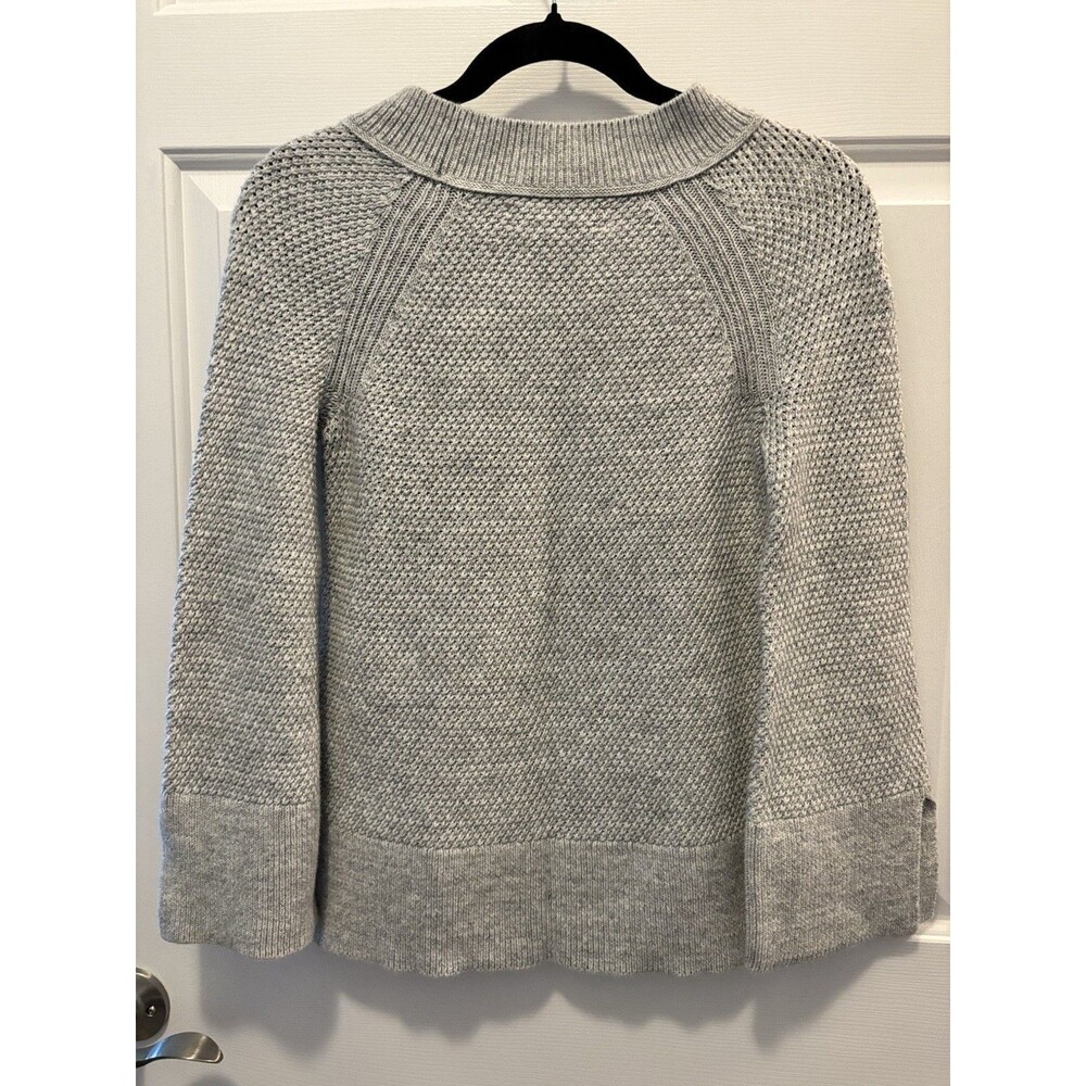 Loft EUC Grey Cotton Sweater XS  Seed Stitched Knit.